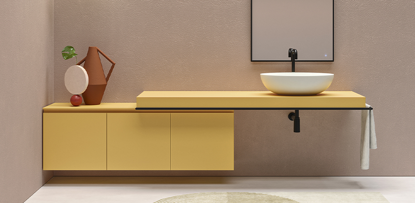 Mueble de baño amarillo de Arblu