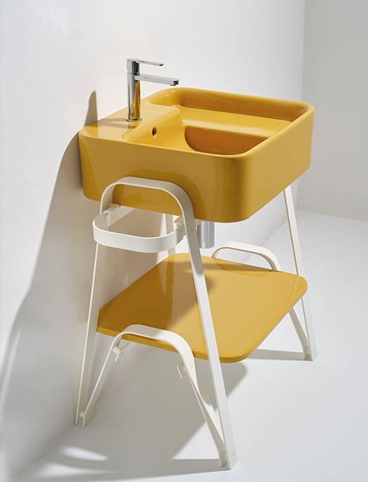 Mueble-lavabo amarillo moderno de simas