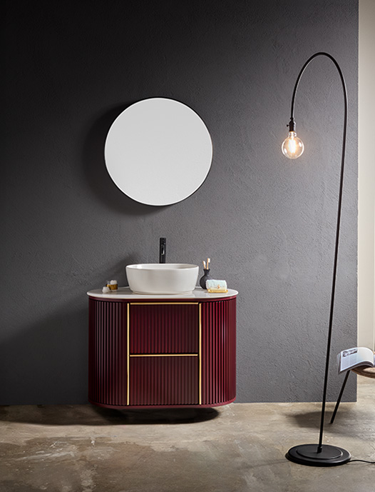 Mueble rojo de baño de Gaia